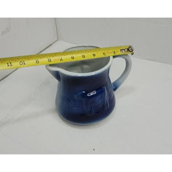 Vintage Victoria Ware Ironstone Flow Blue and White Pitcher Cow - Picture 6 of 6